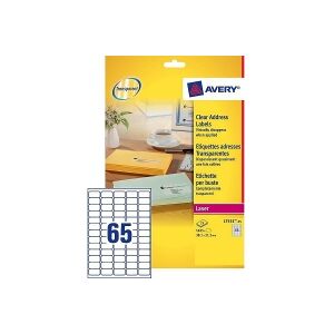 Etiketter   38,1 x 21,2mm   transparent   Avery L7551-25   1.625st