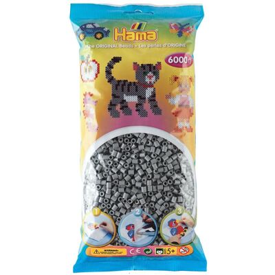 Hama Midi Beads 6000 Pcs Grey ONE SIZE GREY ONE SIZE Hama Midi Beads 6000 Pcs Grey ONE SIZE GREY ONE SIZE