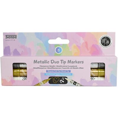 Sense Metallisk Duo Tip Marker 3P ONE SIZE RED ONE SIZE Sense Metallisk Duo Tip Marker 3P ONE SIZE RED ONE SIZE