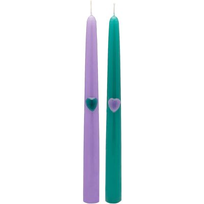 Anna + Nina Tough Love Green/Purple Candle Set Of 2 L26CM MULTICOLOR L26CM Anna + Nina Tough Love Green/Purple Candle Set Of 2 L26CM MULTICOLOR L26CM