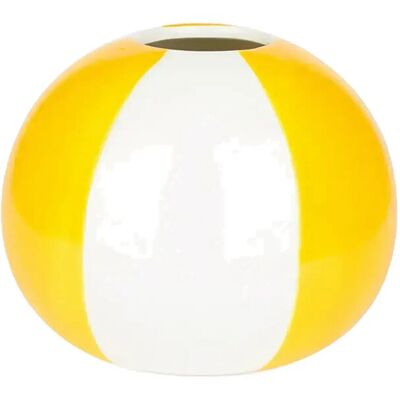 Balvi Keramik Vase Beachball, Gul 14 Cm H:14CM YELLOW/ WHITE H:14CM Balvi Keramik Vase Beachball, Gul 14 Cm H:14CM YELLOW/ WHITE H:14CM