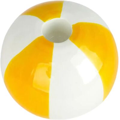 Balvi Keramisk Lysestage Beachball, Gul 8 Cm H:8CM YELLOW/ WHITE H:8CM Balvi Keramisk Lysestage Beachball, Gul 8 Cm H:8CM YELLOW/ WHITE H:8CM
