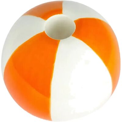 Balvi Keramisk Lysestage Beachball, Orange 8 Cm H:8CM ORANGE/ WHITE H:8CM Balvi Keramisk Lysestage Beachball, Orange 8 Cm H:8CM ORANGE/ WHITE H:8CM