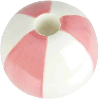 Balvi Keramisk Lysestage Beachball, Pink 8 Cm H:8CM PINK/ WHITE H:8CM Balvi Keramisk Lysestage Beachball, Pink 8 Cm H:8CM PINK/ WHITE H:8CM