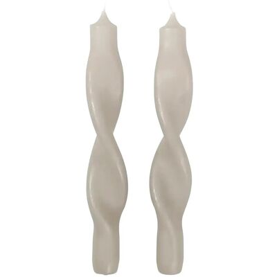 Broste Copenhagen Twist Taper Candle H:23CM RAINY DAY GREY H:23CM Broste Copenhagen Twist Taper Candle H:23CM RAINY DAY GREY H:23CM