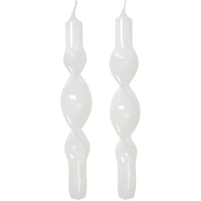 Broste Copenhagen Twist Taper Candle H:23CM PURE WHITE H:23CM Broste Copenhagen Twist Taper Candle H:23CM PURE WHITE H:23CM