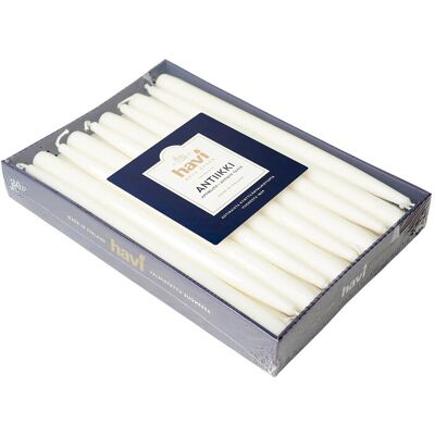 Havi Antique Taper Candle White 8H 20Pack H:28CM WHITE H:28CM Havi Antique Taper Candle White 8H 20Pack H:28CM WHITE H:28CM