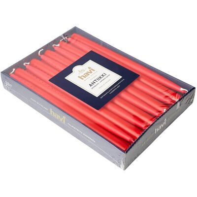 Havi Antique Taper Candle Red 8H 20Pack H:28CM RED H:28CM Havi Antique Taper Candle Red 8H 20Pack H:28CM RED H:28CM