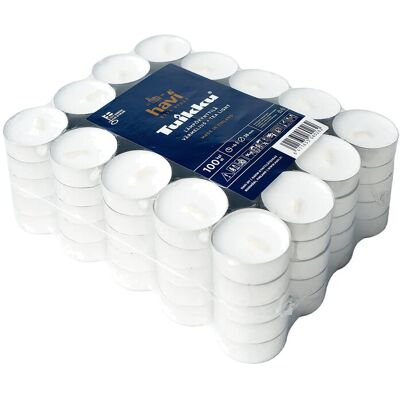 Havi Tuikku Tea Light Candle 100-Pack H:28CM WHITE H:28CM Havi Tuikku Tea Light Candle 100-Pack H:28CM WHITE H:28CM