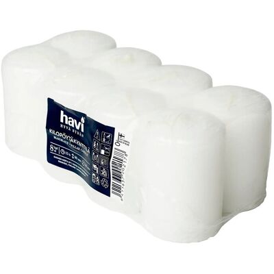 Havi Pilar Candle White 8-Pack H:28CM WHITE H:28CM Havi Pilar Candle White 8-Pack H:28CM WHITE H:28CM