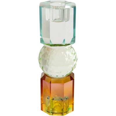 C'est Bon Crystal Candle Holder H16.5CM YELLOW OMB/LIGHT MINT/BLUE165X6X6 H16.5CM C'est Bon Crystal Candle Holder H16.5CM YELLOW OMB/LIGHT MINT/BLUE165X6X6 H16.5CM