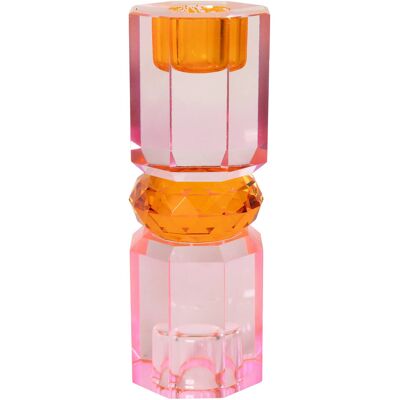 C'est Bon Crystal Candle Holder H15CM PINK/TANGERINE/PEACH H15CM C'est Bon Crystal Candle Holder H15CM PINK/TANGERINE/PEACH H15CM