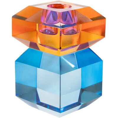 C'est Bon Crystal Candle Holder H10CM BLUE/AMBER H10CM C'est Bon Crystal Candle Holder H10CM BLUE/AMBER H10CM