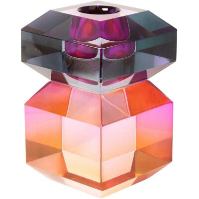 C'est Bon Crystal Candle Holder H10CM PINK OMBRE/PETROL OMBRE H10CM C'est Bon Crystal Candle Holder H10CM PINK OMBRE/PETROL OMBRE H10CM