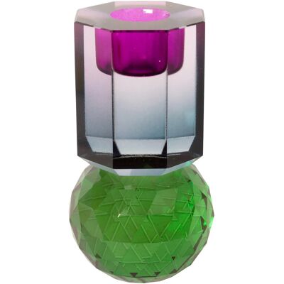 C'est Bon Crystal Candle Holder H10.5CM GREEN/VIOLET OMBRE H10.5CM C'est Bon Crystal Candle Holder H10.5CM GREEN/VIOLET OMBRE H10.5CM