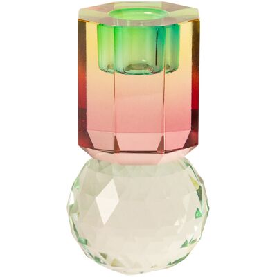 C'est Bon Crystal Candle Holder H 10.5CM LIGHT MINT/PINK OMBRE H 10.5CM C'est Bon Crystal Candle Holder H 10.5CM LIGHT MINT/PINK OMBRE H 10.5CM