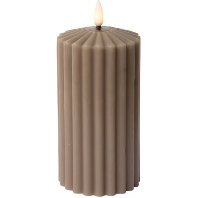 C'est Bon Striped Led Pillar Candle H15CM LATTE H15CM C'est Bon Striped Led Pillar Candle H15CM LATTE H15CM