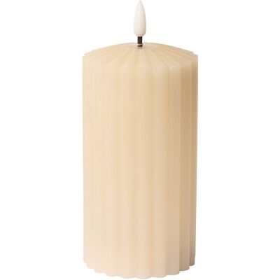C'est Bon Striped Led Pillar Candle H15CM SAND H15CM C'est Bon Striped Led Pillar Candle H15CM SAND H15CM