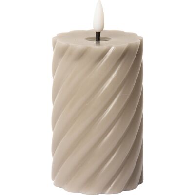 C'est Bon Spiralled Led Pillar Candle H11CM GREY H11CM C'est Bon Spiralled Led Pillar Candle H11CM GREY H11CM