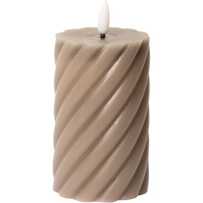 C'est Bon Spiralled Led Pillar Candle H11CM LATTE H11CM C'est Bon Spiralled Led Pillar Candle H11CM LATTE H11CM