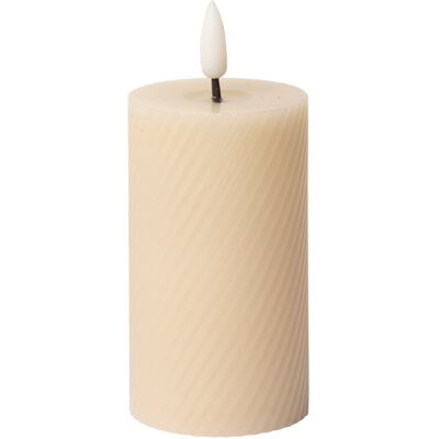 C'est Bon Swirled Led Pillar Candle H10CM SAND H10CM C'est Bon Swirled Led Pillar Candle H10CM SAND H10CM
