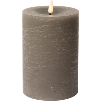 C'est Bon Rustic Finish Led Pillar Candle H15CM GREY H15CM C'est Bon Rustic Finish Led Pillar Candle H15CM GREY H15CM