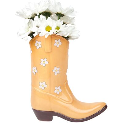 DOIY Vase - Rodeo - Cowboy Boot H:23CM YELLOW H:23CM DOIY Vase - Rodeo - Cowboy Boot H:23CM YELLOW H:23CM