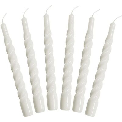 Kunstindustrien Twisted Candles, 6 Piece Box ONE SIZE WHITE ONE SIZE Kunstindustrien Twisted Candles, 6 Piece Box ONE SIZE WHITE ONE SIZE