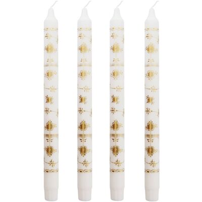Kunstindustrien Classic Candles - Gift Box W. 4 Pcs 2.3X 30CM GOLD PATTERN 2.3X 30CM Kunstindustrien Classic Candles - Gift Box W. 4 Pcs 2.3X 30CM GOLD PATTERN 2.3X 30CM