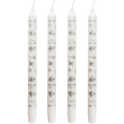 Kunstindustrien Classic Candles - Gift Box W. 4 Pcs 2.3X 30CM SILVER PATTERN 2.3X 30CM Kunstindustrien Classic Candles - Gift Box W. 4 Pcs 2.3X 30CM SILVER PATTERN 2.3X 30CM
