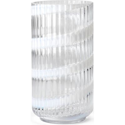 Lyngby Porcelæn Vasen i Handblåst Glas 20,5 cm - Swirl Vit Lyngby Porcelæn Vasen i Handblåst Glas 20,5 cm - Swirl Vit
