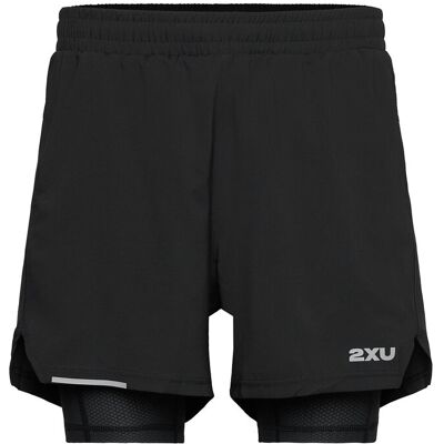 2XU Aero Mesh 2-In-1 5 Inch Shorts M BLACK/SILVER REFLECTIVE M 2XU Aero Mesh 2-In-1 5 Inch Shorts M BLACK/SILVER REFLECTIVE M