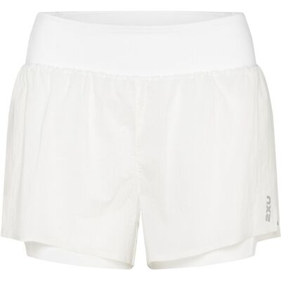 2XU Aero Hi-Rise 2-In-1 3 Inch Shorts S WHITE/SILVER REFLECTIVE S 2XU Aero Hi-Rise 2-In-1 3 Inch Shorts S WHITE/SILVER REFLECTIVE S