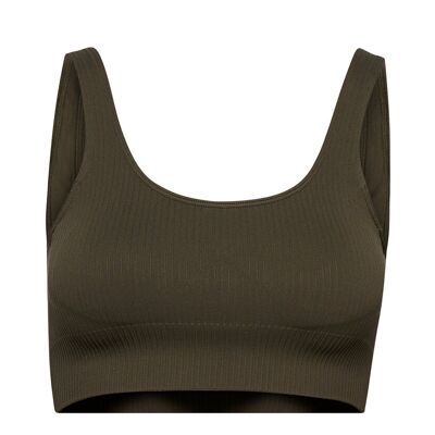 Aim'n Khaki Ribbed Seamless Sports-BH - XS Aim'n Khaki Ribbed Seamless Sports-BH - XS