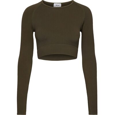 aim´n Ribbed Seamless Crop Long Sleeve S KHAKI S aim´n Ribbed Seamless Crop Long Sleeve S KHAKI S