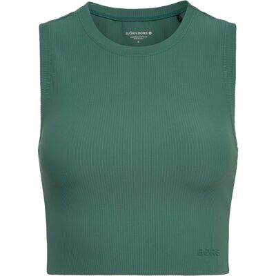 Björn Borg Studio Ribbed Cropped Tank Top XS MALLARD GREEN XS Björn Borg Studio Ribbed Cropped Tank Top XS MALLARD GREEN XS