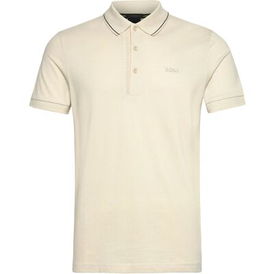 BOSS Beige bomulls piqué polotröja - Polo Shirt BOSS Beige bomulls piqué polotröja - Polo Shirt