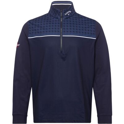 Callaway 1/4 Zip Printed Block Pullover With Odysset Logo S PEACOAT S Callaway 1/4 Zip Printed Block Pullover With Odysset Logo S PEACOAT S
