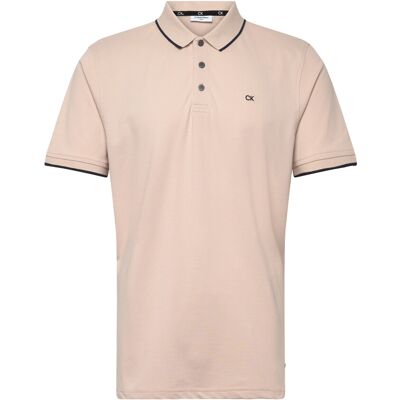 Calvin Tipped Quad Polo S STONE S Calvin Tipped Quad Polo S STONE S