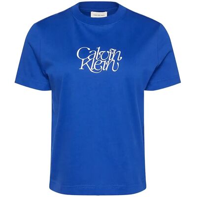 Ss Fitted Script Calvin Klein Te L COBALT L Ss Fitted Script Calvin Klein Te L COBALT L