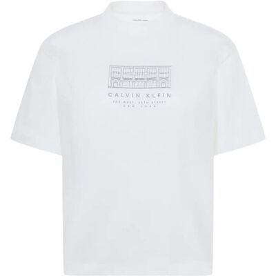 Calvin Ss Seasonal Graphic Boxy Tee L BRIGHT WHITE L Calvin Ss Seasonal Graphic Boxy Tee L BRIGHT WHITE L