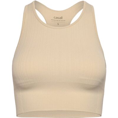 Casall Multi Rib Seamless Padded Sports Top M ECRU M Casall Multi Rib Seamless Padded Sports Top M ECRU M