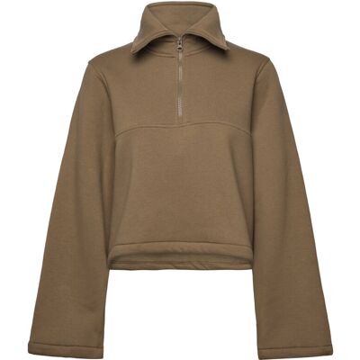 Casall Easy Half Zip Sweater S KHAKI S Casall Easy Half Zip Sweater S KHAKI S