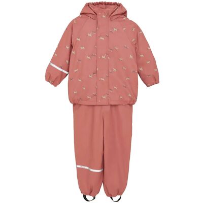 CeLaVi Rainwear Set - Aop, W. Fleece 70 BRICK DUST 70 CeLaVi Rainwear Set - Aop, W. Fleece 70 BRICK DUST 70