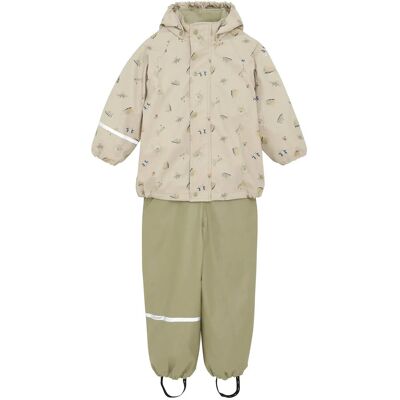CeLaVi Rainwear Set - Aop, W. Fleece 80 WHITE PEPPER 80 CeLaVi Rainwear Set - Aop, W. Fleece 80 WHITE PEPPER 80