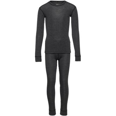 Craft Wool Merino Set Jr 86-92 BLACK MELANGE 86-92 Craft Wool Merino Set Jr 86-92 BLACK MELANGE 86-92