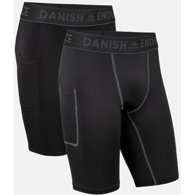 Danish Endurance Power Compression Shorts (Men) 2-Pack L MULTICOLOR (1X BLACK, 1X BLACK/GREY) L Danish Endurance Power Compression Shorts (Men) 2-Pack L MULTICOLOR (1X BLACK, 1X BLACK/GREY) L