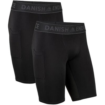 Danish Endurance Power Compression Shorts (Men) 2-Pack L BLACK L Danish Endurance Power Compression Shorts (Men) 2-Pack L BLACK L