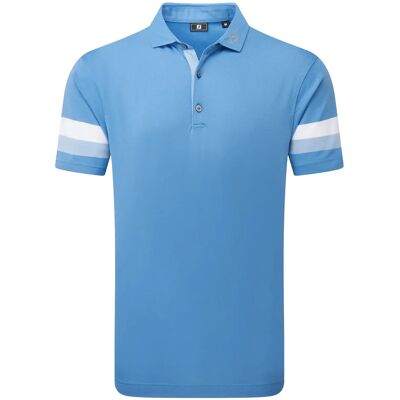 FootJoy Sleeve Stripe Pique L COASTAL BLUE / CHAMBRAY / WHITE L FootJoy Sleeve Stripe Pique L COASTAL BLUE / CHAMBRAY / WHITE L