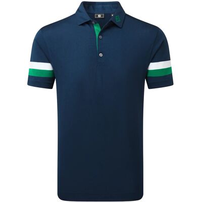FootJoy Sleeve Stripe Pique L NAVY / FIELD GREEN / WHITE L FootJoy Sleeve Stripe Pique L NAVY / FIELD GREEN / WHITE L